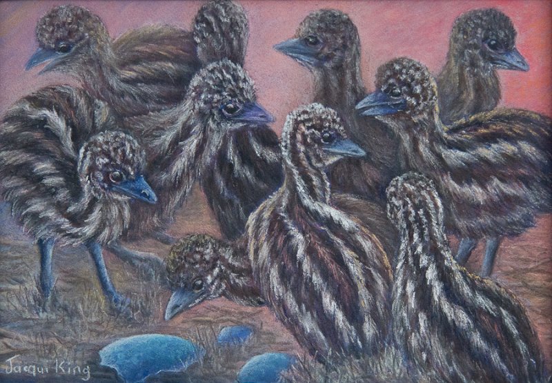 In a huddle.jpg - In a huddle - Best Pastel Artists Society of Canberra 2010